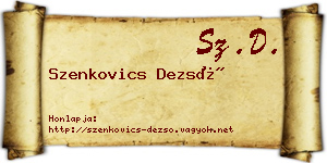 Szenkovics Dezső névjegykártya